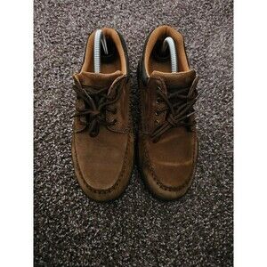 Earth Shoe Mack Oxfords Casual Lace Up Moc Toe Suede Leather Brown Mens Size 8 W